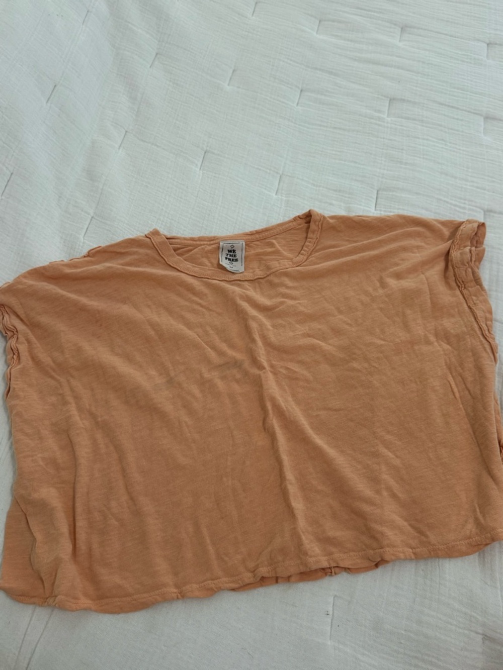 Free People Oversized Boxy Tee in Peach